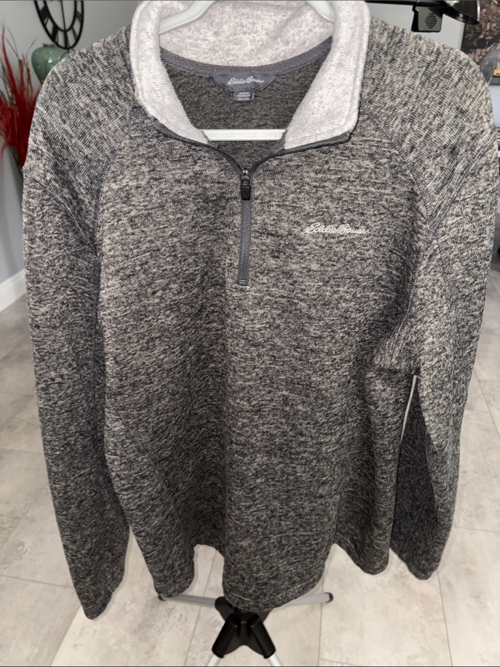 Eddie Bauer Men's Heather Charcoal Half-Zip Pullover Size XXL